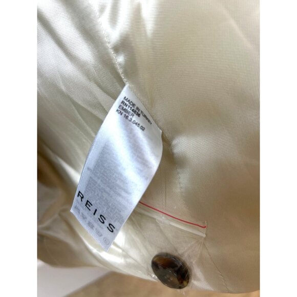 Reiss Women's Ember Cream Off White Tailored Single Breasted One Button Blazer 6 - Picture 15 of 16